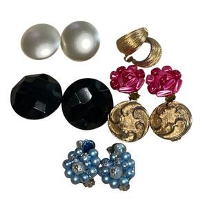 Vintage Clip on earrings bundle of 6 pairs